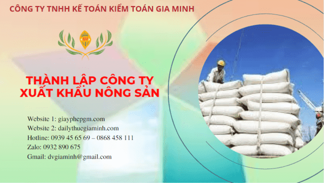 Hồ sơ thành lập công ty xuất khẩu nông sản tại Thành Phố Hải Phòng