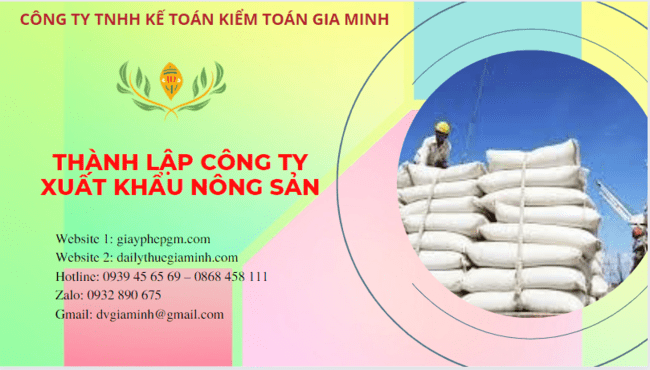 Hồ sơ thành lập công ty xuất khẩu nông sản tại Thành Phố Thủ Đức 