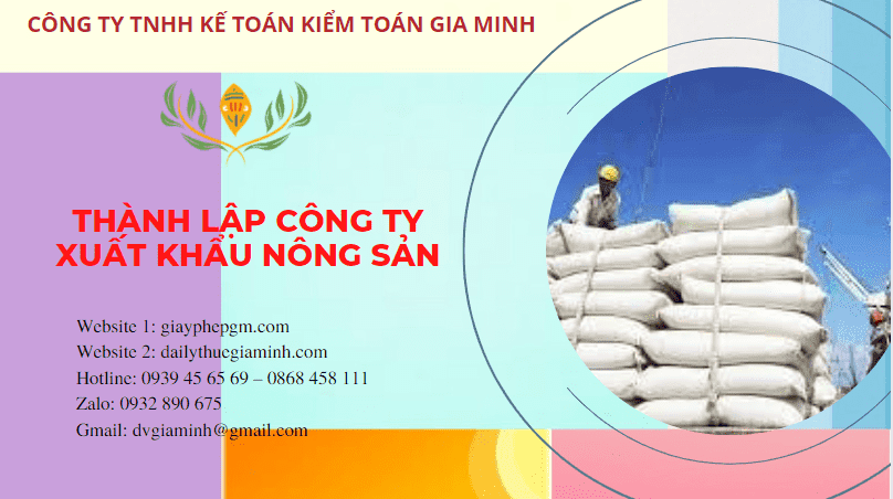 Hồ sơ thành lập công ty xuất khẩu nông sản tại Thừa Thiên Huế