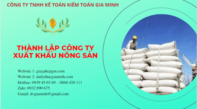 Hồ sơ thành lập công ty xuất khẩu nông sản tại Tiền Giang