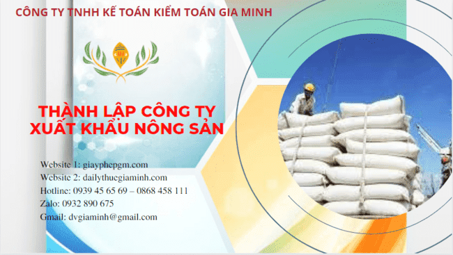 Hồ sơ thành lập công ty xuất khẩu nông sản tại Quận Ninh Kiều
