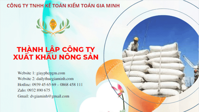 Thành lập công ty xuất khẩu nông sản tại thành phố châu đốc 7 Hồ sơ thành lập công ty xuất khẩu nông sản tại Thành phố Châu Đốc