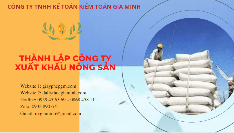 Hồ sơ thành lập công ty xuất khẩu nông sản tại Trà Vinh
