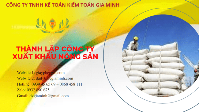 Thành lập công ty xuất khẩu nông sản tại tuyên quang 7 Hồ sơ thành lập công ty xuất khẩu nông sản tại Tuyên Quang