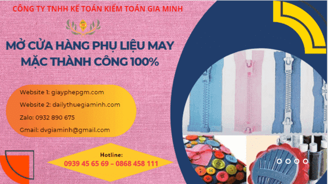 MỞ CỬA HÀNG PHỤ LIỆU MAY MẶC THÀNH CÔNG 100% 6 Hồ sơ thủ tục thành lập cửa hàng kinh doanh phụ liệu may mặc.