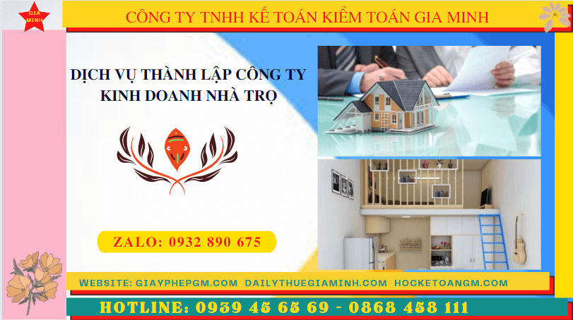 Hướng dẫn thủ tục thành lập công ty kinh doanh nhà trọ tại Quảng Bình