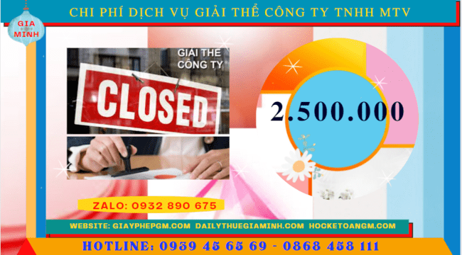 DỊCH VỤ GIẢI THỂ CÔNG TY TNHH MTV TẠI KON TUM 5 Phí dịch vụ giải thể công ty TNHH MTV tại Kon Tum