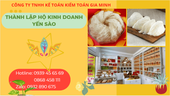 Quy trình thủ tục thành lập hộ kinh doanh yến sào