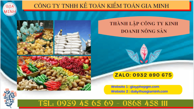Thành lập công ty kinh doanh nông sản theo quy định tại Bình Định