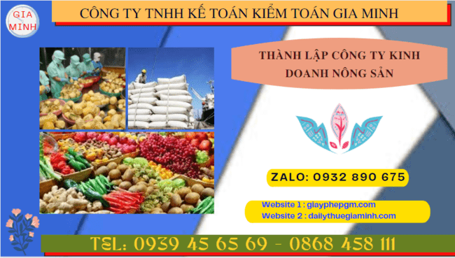 Thành lập công ty kinh doanh nông sản theo quy định tại Hòa Bình