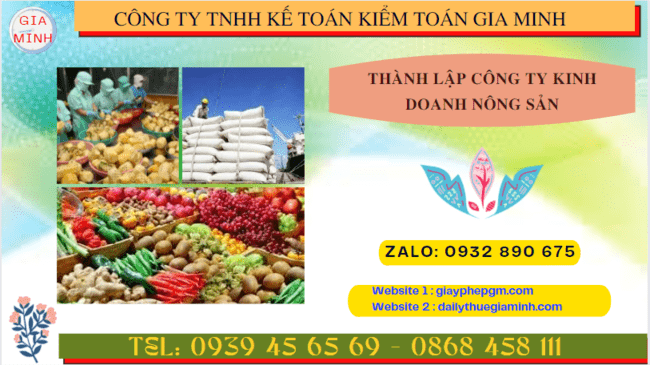 Thành lập công ty kinh doanh nông sản theo quy định tại Khánh Hòa