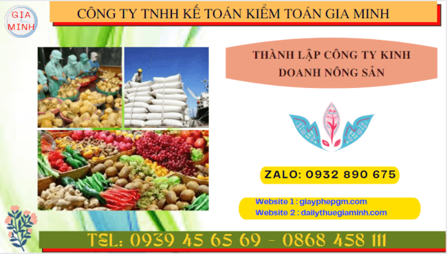 Thành lập công ty kinh doanh nông sản theo quy định tại Thanh Hóa