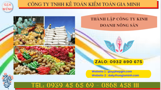 Thành lập công ty kinh doanh nông sản theo quy định tại tp cần thơ