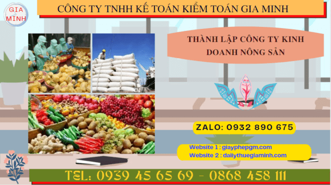 Thành lập công ty kinh doanh nông sản theo quy định tại TP Hồ Chí Minh