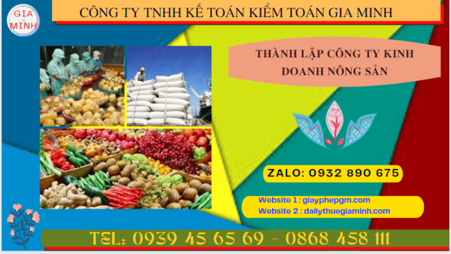 Thành lập công ty kinh doanh nông sản theo quy định tại Trà Vinh