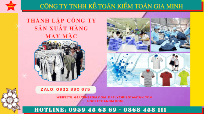 Thủ tục đăng ký kinh doanh công ty sản xuất hàng may mặc tại Bà Rịa Vũng Tàu
