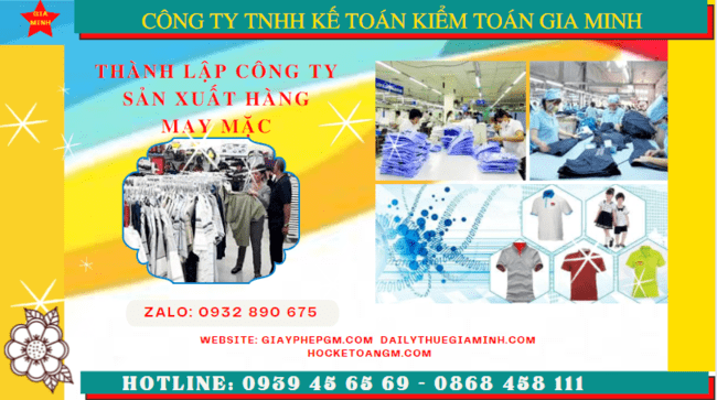 Thủ tục đăng ký kinh doanh công ty sản xuất hàng may mặc tại Bắc Giang