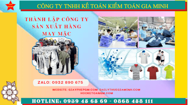 Thành lập công ty sản xuất hàng may mặc tại Bắc Ninh 6 Thủ tục đăng ký kinh doanh công ty sản xuất hàng may mặc tại Bắc Ninh