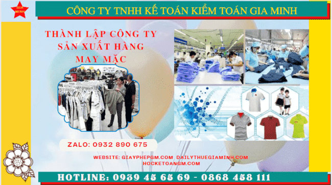 Thủ tục đăng ký kinh doanh công ty sản xuất hàng may mặc tại Bến Tre