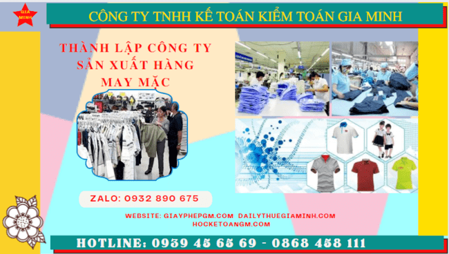 Thủ tục đăng ký kinh doanh công ty sản xuất hàng may mặc tại Bình Dương
