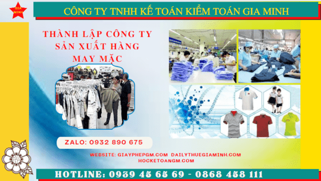 Thủ tục đăng ký kinh doanh công ty sản xuất hàng may mặc tại Bình Phước