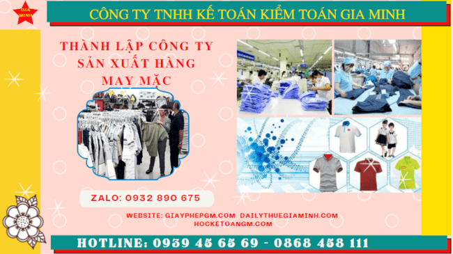 Thủ tục đăng ký kinh doanh công ty sản xuất hàng may mặc tại Bình Thuận