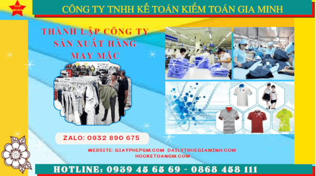 Thủ tục đăng ký kinh doanh công ty sản xuất hàng may mặc tại Cà Mau