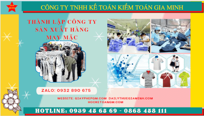 Thủ tục đăng ký kinh doanh công ty sản xuất hàng may mặc tại Đồng Nai