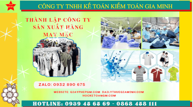 Thủ tục đăng ký kinh doanh công ty sản xuất hàng may mặc tại Hà Nội