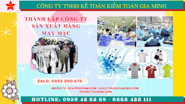 Thủ tục đăng ký kinh doanh công ty sản xuất hàng may mặc tại Hải Dương