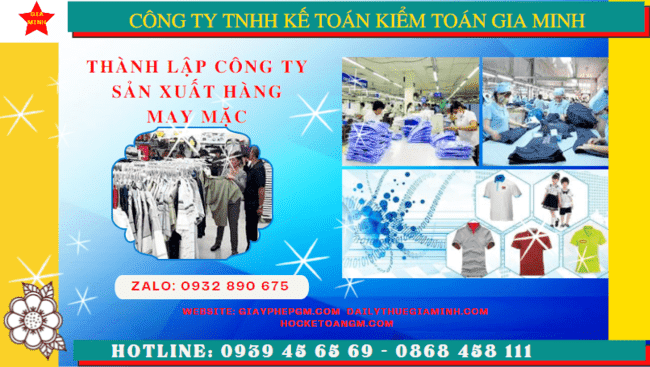 Thủ tục đăng ký kinh doanh công ty sản xuất hàng may mặc tại Hòa Bình