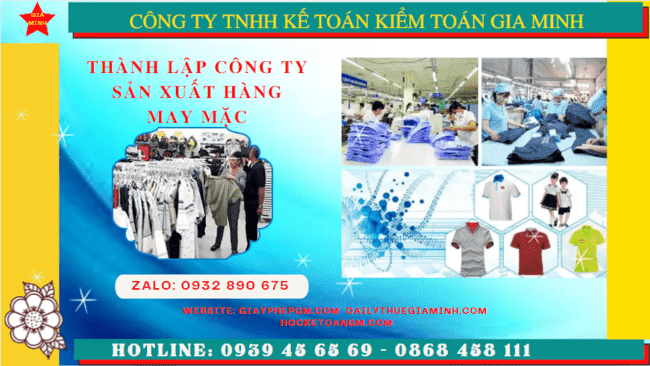 Thủ tục đăng ký kinh doanh công ty sản xuất hàng may mặc tại Lai Châu