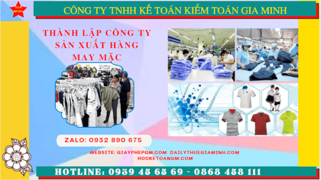 Thủ tục đăng ký kinh doanh công ty sản xuất hàng may mặc tại Long An