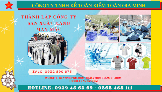Thủ tục đăng ký kinh doanh công ty sản xuất hàng may mặc tại Nam Định