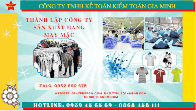 Thủ tục đăng ký kinh doanh công ty sản xuất hàng may mặc tại Nghệ An