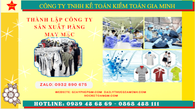 Thủ tục đăng ký kinh doanh công ty sản xuất hàng may mặc tại Quảng Nam