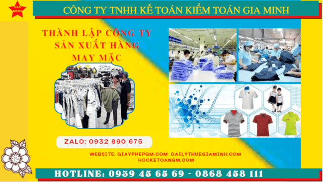 Thủ tục đăng ký kinh doanh công ty sản xuất hàng may mặc tại Quảng Ngãi
