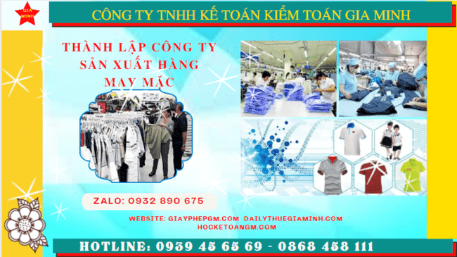 Thủ tục đăng ký kinh doanh công ty sản xuất hàng may mặc tại Thành Phố Cần Thơ