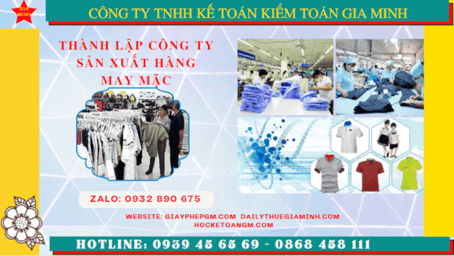 Thủ tục đăng ký kinh doanh công ty sản xuất hàng may mặc tại Thành Phố Hải Phòng