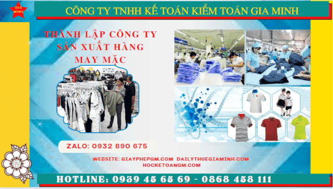 Thủ tục đăng ký kinh doanh công ty sản xuất hàng may mặc tại Thành Phố Hồ Chí Minh