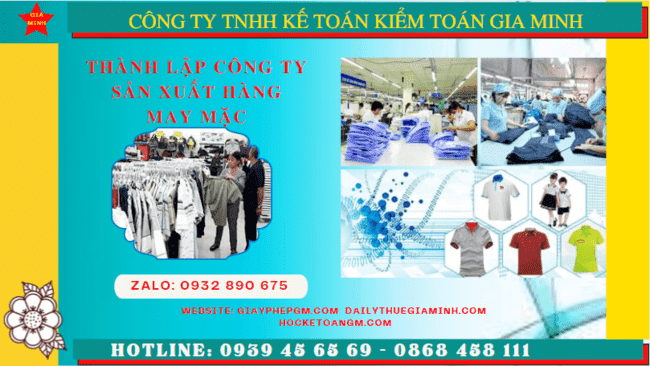 Thủ tục đăng ký kinh doanh công ty sản xuất hàng may mặc tại Thành Phố Thủ Đức 