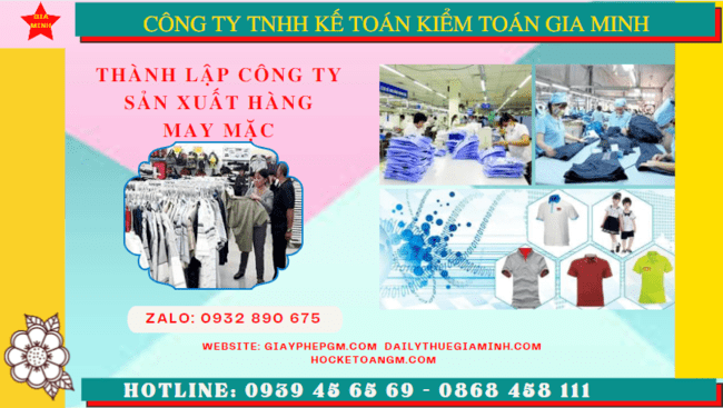 Thủ tục đăng ký kinh doanh công ty sản xuất hàng may mặc tại Tiền Giang