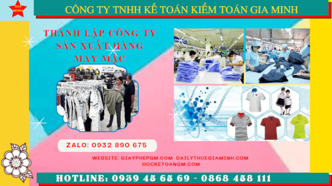 Thủ tục đăng ký kinh doanh công ty sản xuất hàng may mặc tại TP Cần Thơ