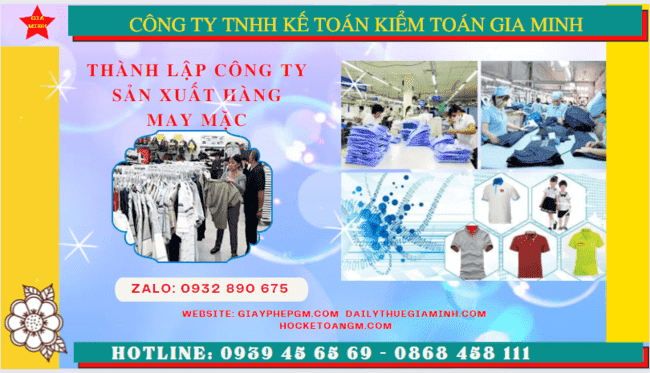 Thủ tục đăng ký kinh doanh công ty sản xuất hàng may mặc tại Thành phố Châu Đốc