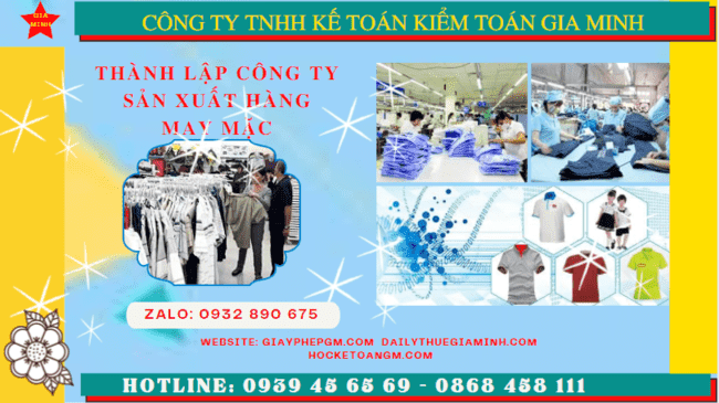 Thủ tục đăng ký kinh doanh công ty sản xuất hàng may mặc tại TP Hải Phòng 