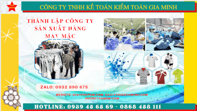 Thủ tục đăng ký kinh doanh công ty sản xuất hàng may mặc tại TP Hồ Chí Minh