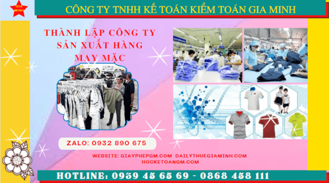 Thành lập công ty sản xuất hàng may mặc tại tp hưng yên 6 Thủ tục đăng ký kinh doanh công ty sản xuất hàng may mặc tại TP Hưng Yên