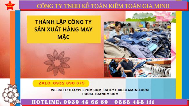 Thủ tục đăng ký kinh doanh công ty sản xuất hàng may mặc tại TPHCM 