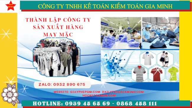 Thủ tục đăng ký kinh doanh công ty sản xuất hàng may mặc tại Trà Vinh