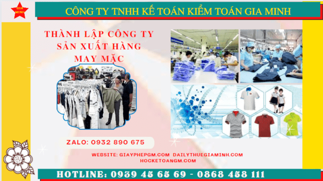 THÀNH LẬP CÔNG TY SẢN XUẤT HÀNG MAY MẶC TẠI TUYÊN QUANG 6 Thủ tục đăng ký kinh doanh công ty sản xuất hàng may mặc tại Tuyên Quang